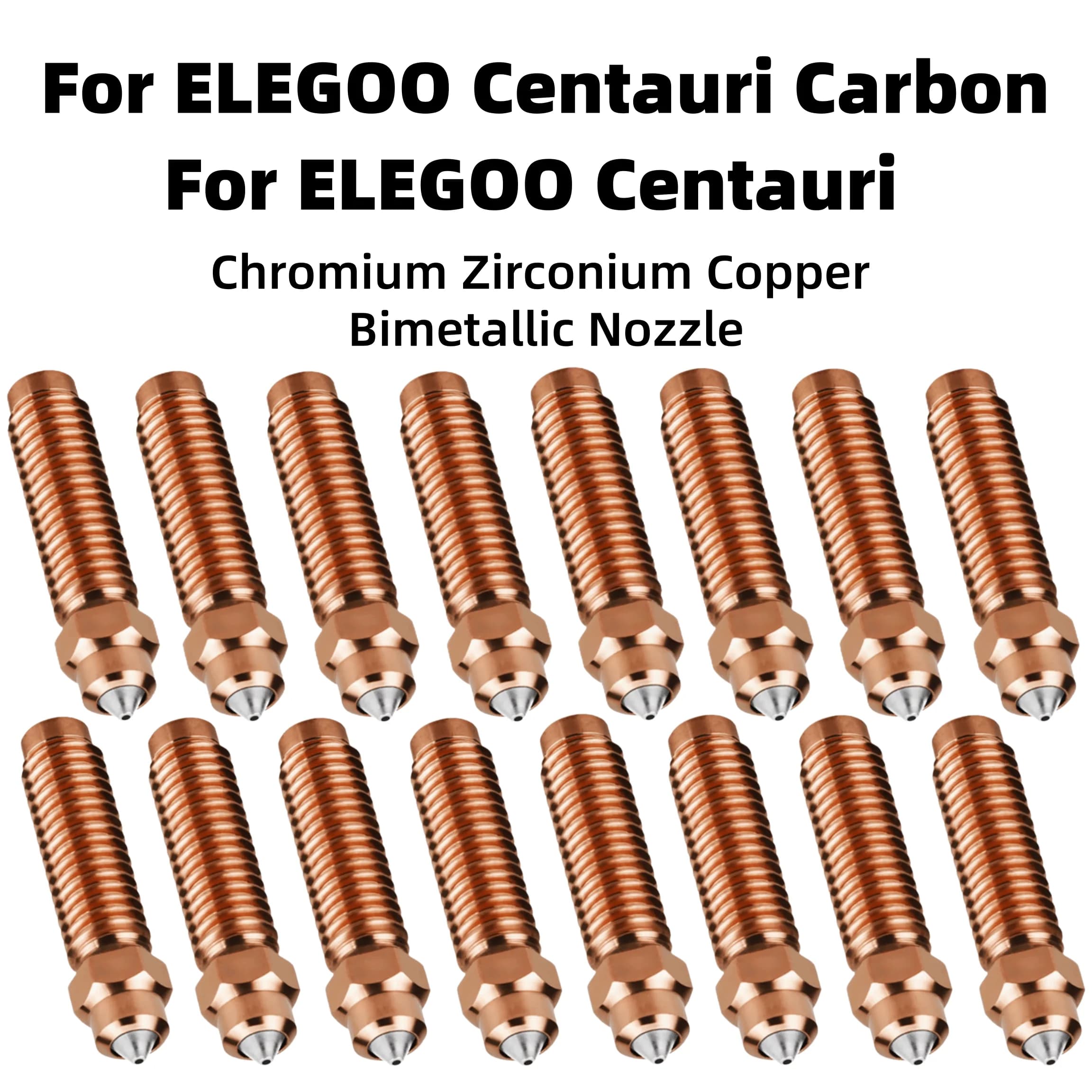 Zirconium copper bimetallic nozzle for Elegoo Centauri 0.2/0.4/0.6/0.8mm Centauri Carbon Hotend Ugelli Part of 3D printer