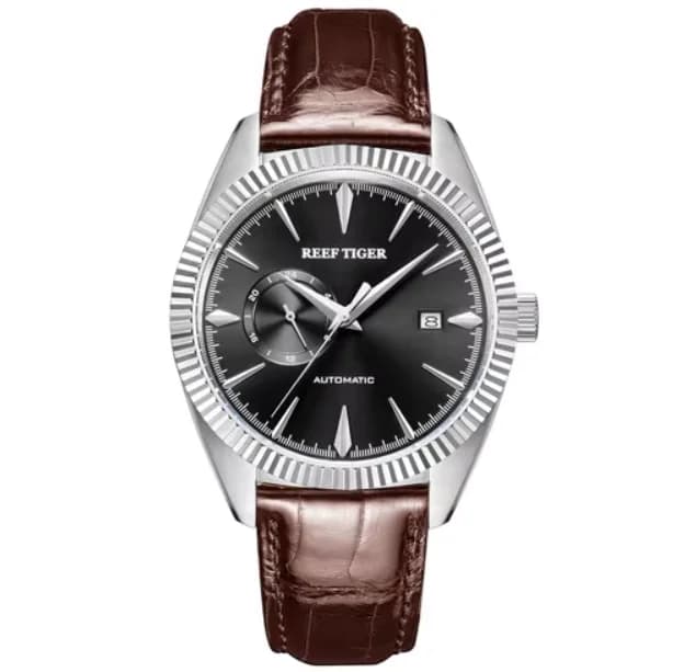 Reef Tiger Men Automatic Watch 41mm Mechanical Wristwatch 50m Waterproof Sapphire Mirror Small Second Dial Relogio Masculino