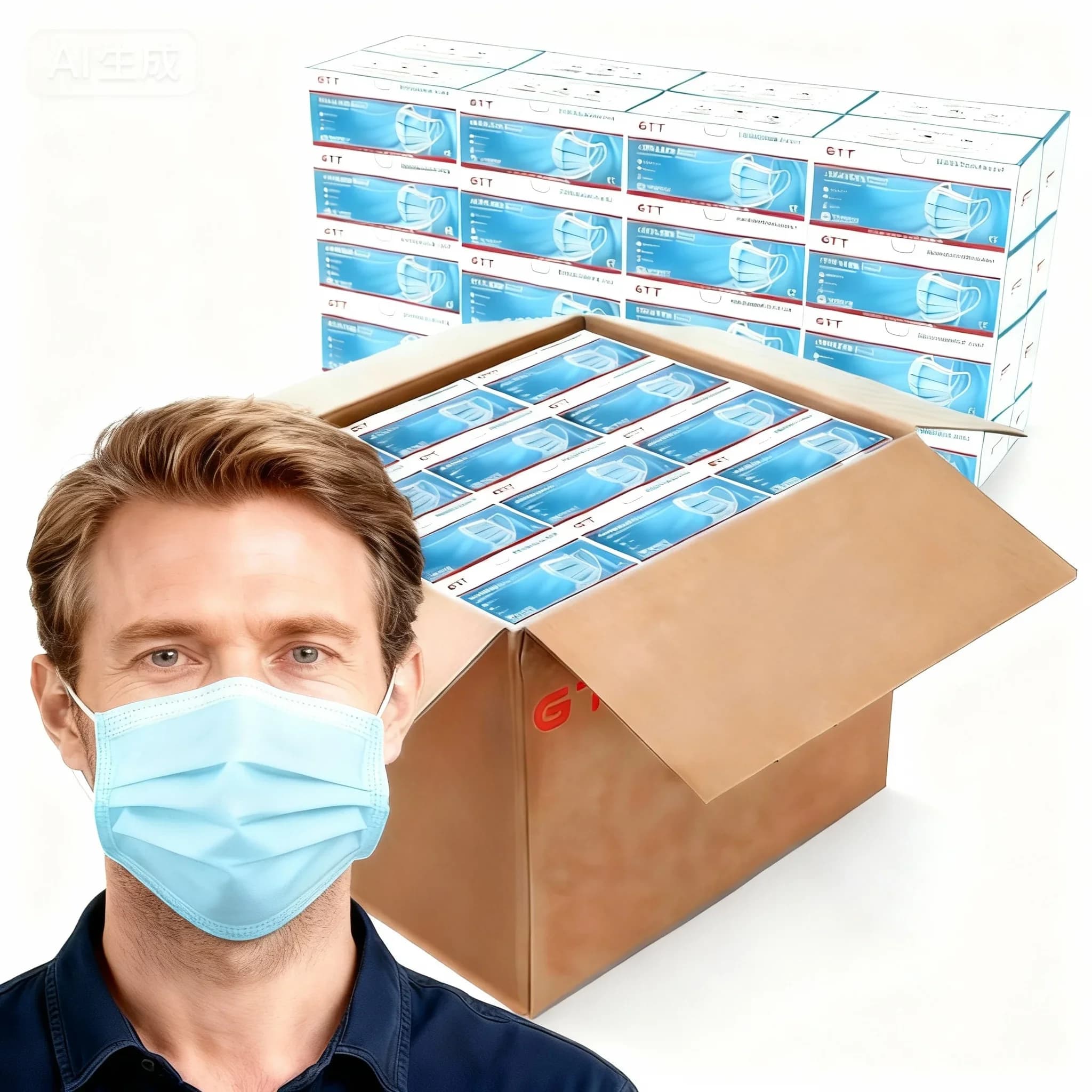 200/500/100 pezzi maschera monouso 3 strati traspirante Earloop goccioline polvere polline maschera protettiva per casa scuola ufficio all'aperto