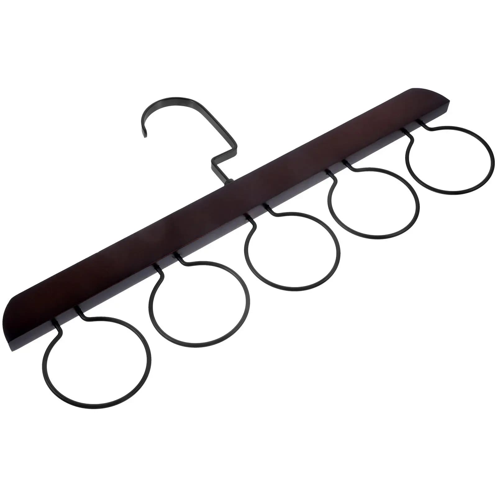 5 Wood Tie Rack for Neckties Scarves Belts Shawls Pashminas Organizer Compact Closet Storage Solution Retro Finish