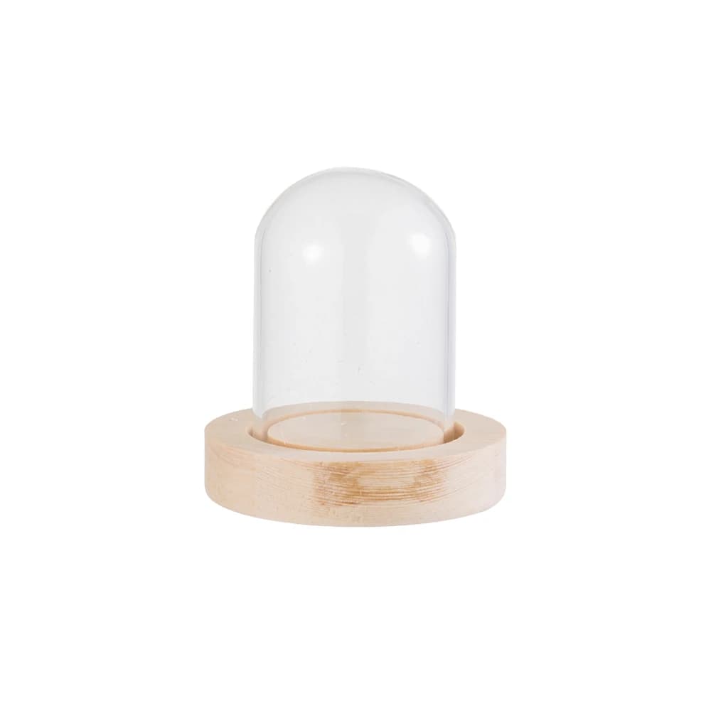 Fairy Lights Home Decor Terrarium Transparent Bottle Glass Vase Wooden base Glass cloche Flower Storage box Dust Cover