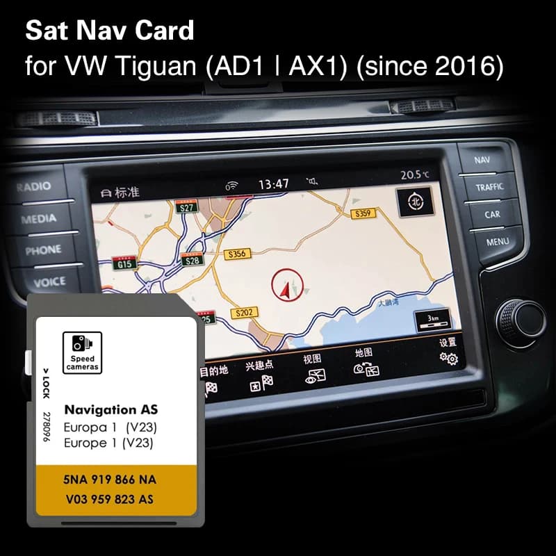per VW Tiguan AD1 AX1 dal 2016 Mappa di navigazione SD 32 GB di memoria Flash Scheda GPS Europa