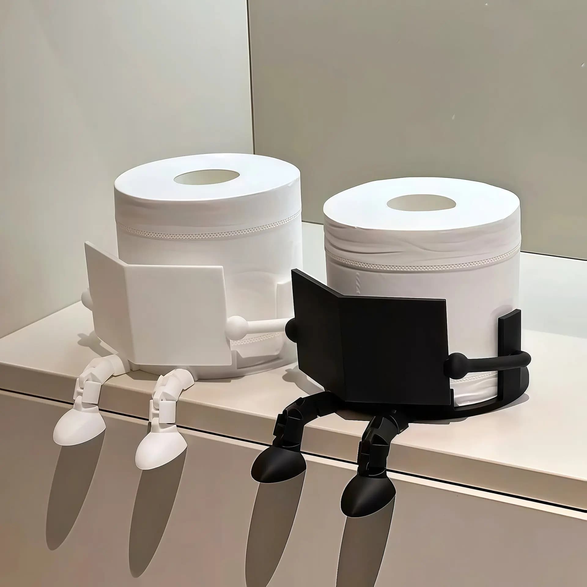 Creative Human‑Shaped Toilet Paper Holder, Funny Sitting Reader Roll Paper Stand, Adjustable Joint Desktop Tissue Holder