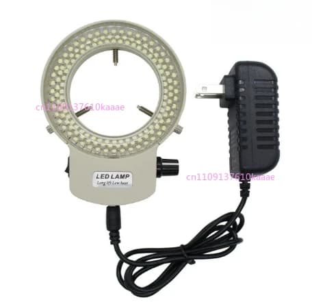 Luce ad Anello LED Regolabile per Microscopio, 144 LED, 63mm, Sorgente Luminosa Industriale MIC-209 con Paralume Trasparente