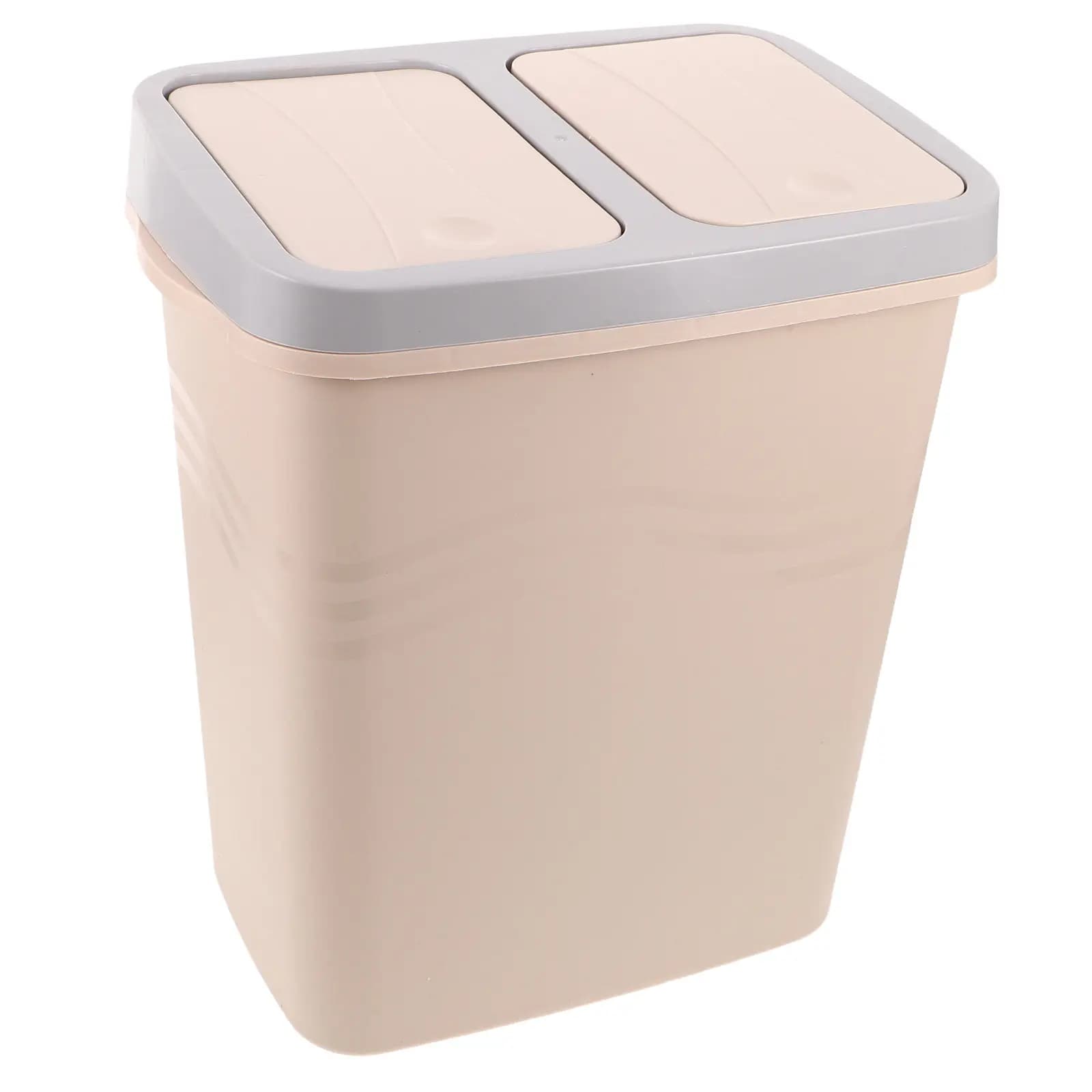 Bidone della Spazzatura a Doppio Scomparto da 18L per Cucina, Separazione Rifiuti Secchi e Umidi, Contenitore per Riciclaggio con Coperchio Ermetico, per Bagno e Camera da Letto