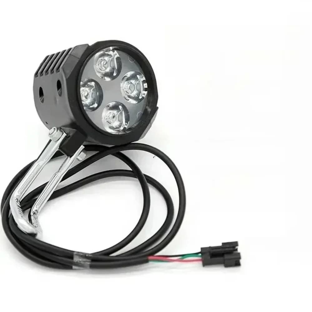 Faro e Clacson 2 in 1 Impermeabile da 12W per Bicicletta Elettrica 36V 48V 60V con 4 LED