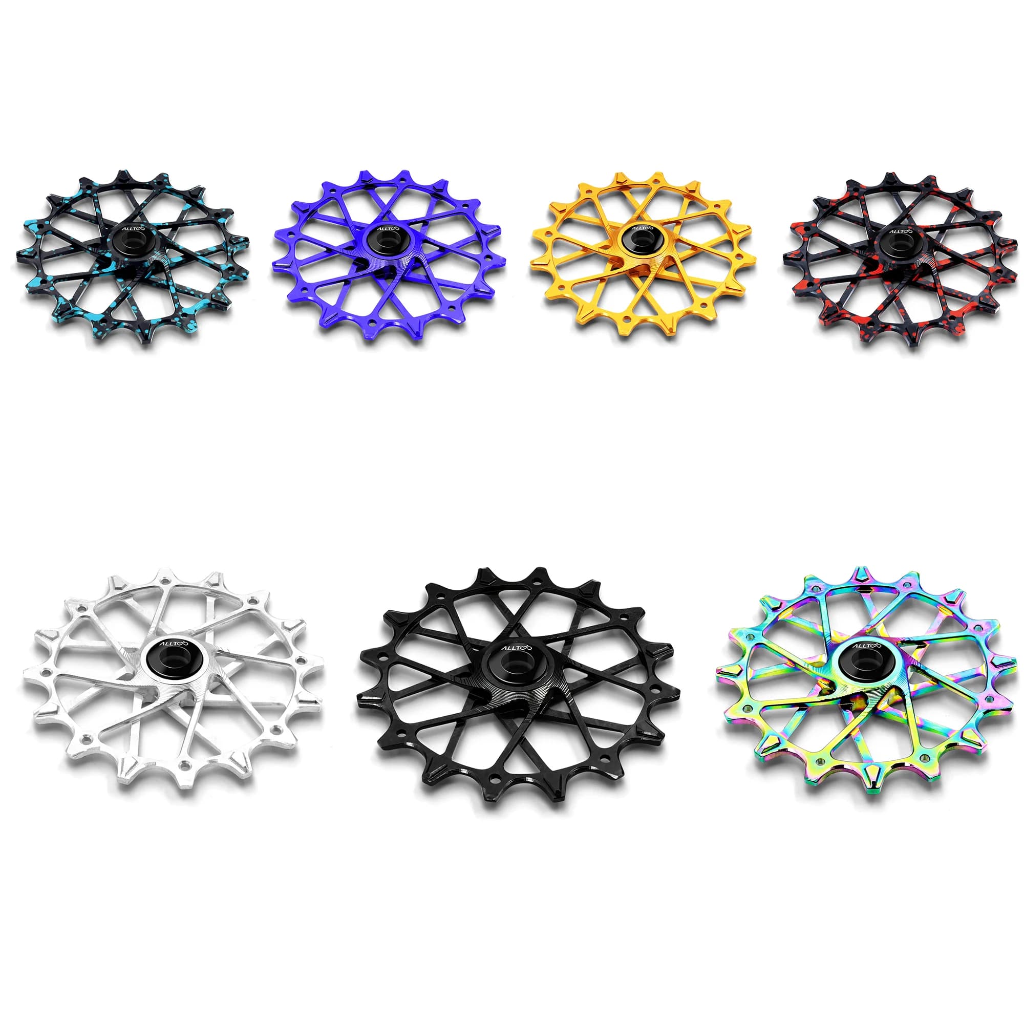 2 Pezzi Parti per Bicicletta, Ruote a Puleggia per Garbaruk SRAM Shimano, Cuscinetti in Ceramica, Deragliatore Posteriore in Lega di Alluminio Leggera