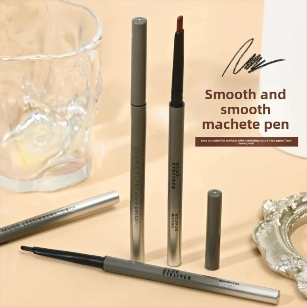 New Eyeliner Anti-Slip Gel with Obliqua Point, Eyeliner Pen Liscia Plate and Long Life, Cut to Make Eyes