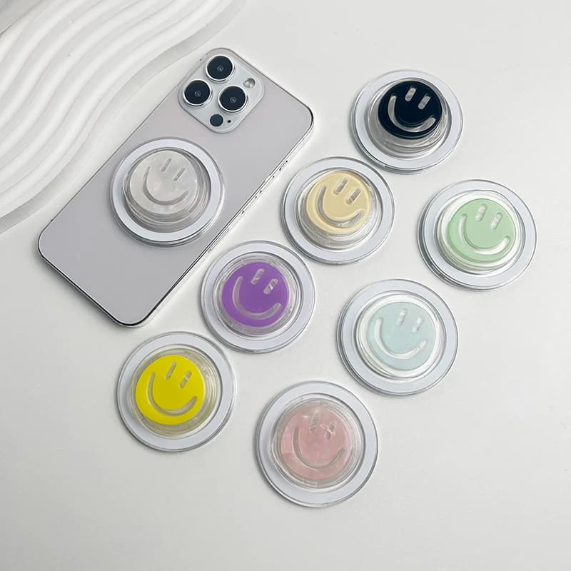 Supporto per telefono Griptok in acrilico 3D doppio, compatibile con MagSafe per iPhone e Samsung, con anello di sicurezza e supporto espandibile