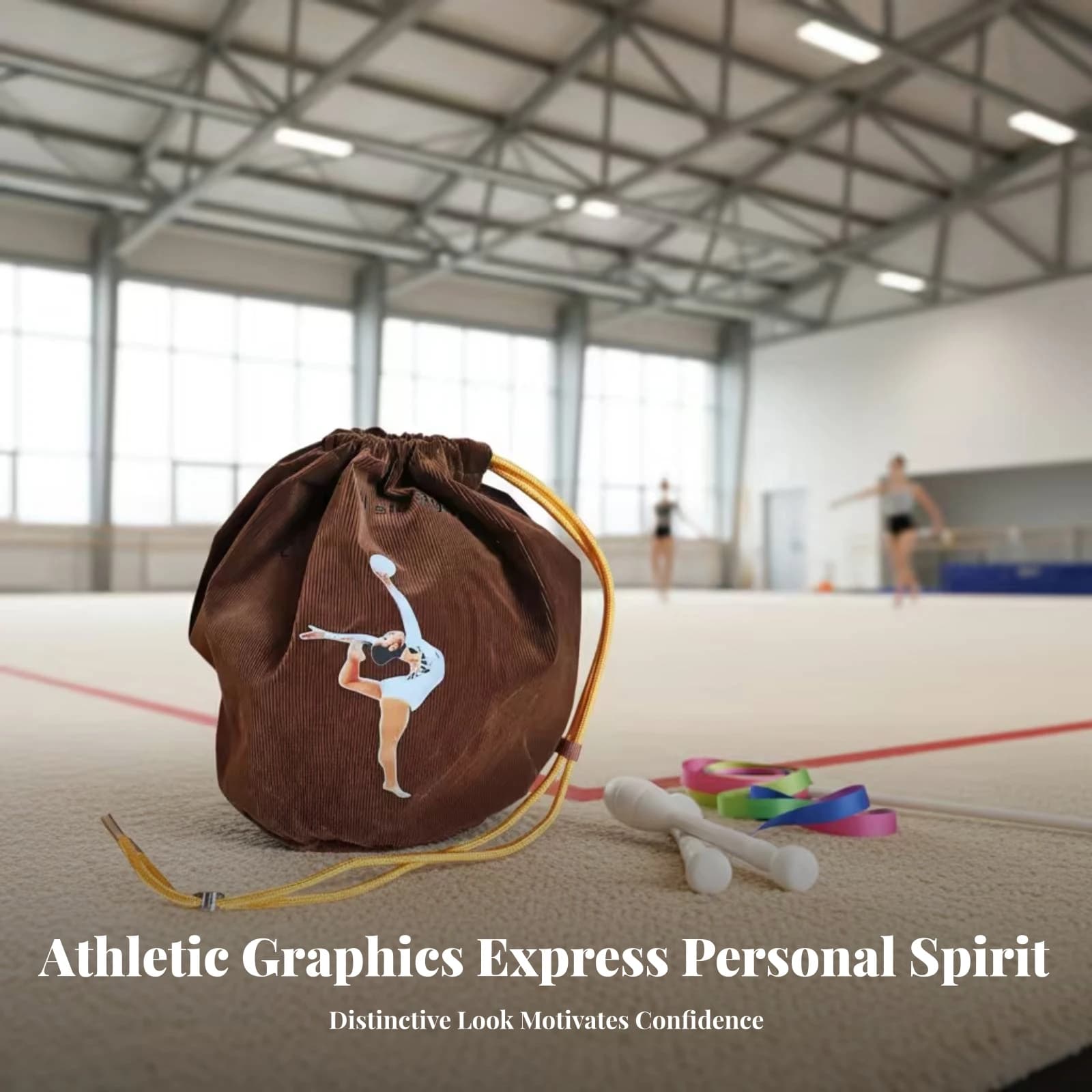 Reusable Textile Pouch Stuff Sack Portable Gymnastics Ball Bag Long-Lasting Round Drawstring Bag for Gymnasts