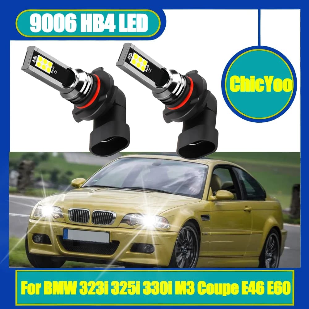 2X 20000LM Luci fendinebbia a LED Canbus ad alta potenza 60W 6000K Bianco 12V Plug and Play per BMW 323i 325i 330i M3 Coupe E46 E60