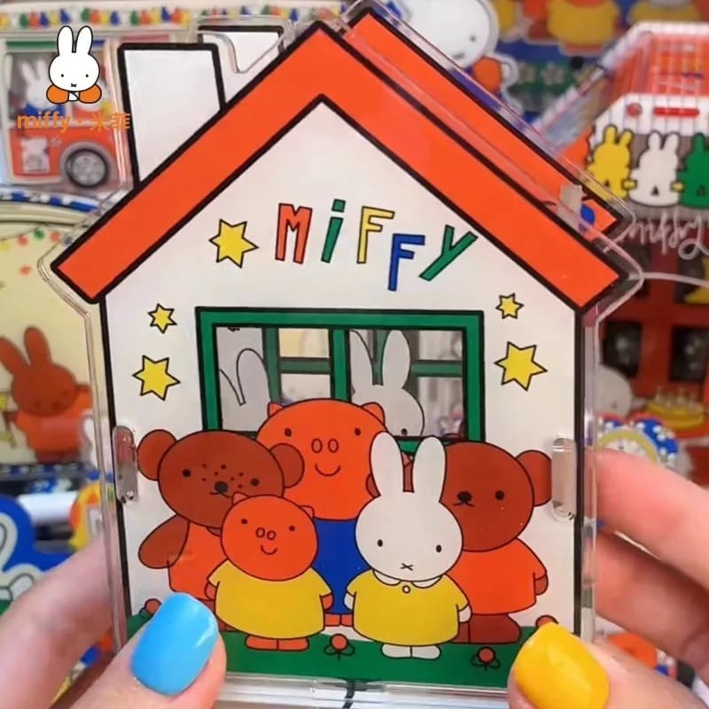 Portapenne Miffy, Decorazione da Scrivania Cartoon, Scatola Portaoggetti per Studenti, Contenitore per Pennelli da Trucco e Rossetti, Regalo