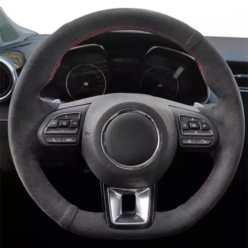 Per MG5 6 ZS HS GS RX5 RX8 ZS EV 2017-2023 Coprivolante per auto in vera pelle scamosciata antiscivolo cucito a mano