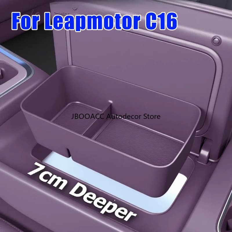 Per Leapmotor C16 2026 Bracciolo Frigo Scatola di Immagazzinaggio Console Organizzatore Frigorifero per Auto Stratificazione Scatola di Immagazzinaggio Stivaggio Accessori