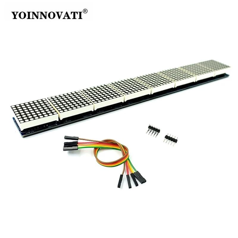 MAX7219 8*8 Dot Matrix LED Display 8 in One Red Common Cathode Digital Tube Control Board Module With Cable for Arduino