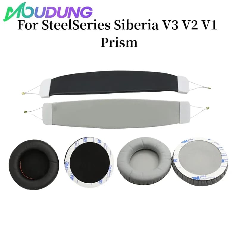 MOUDUNG Per Cuffie Gaming SteelSeries Siberia V3 V2 V1 Prism, Cuscinetti Auricolari, Cuscinetto per Archetto, Cuscinetto per Fascia V1V2