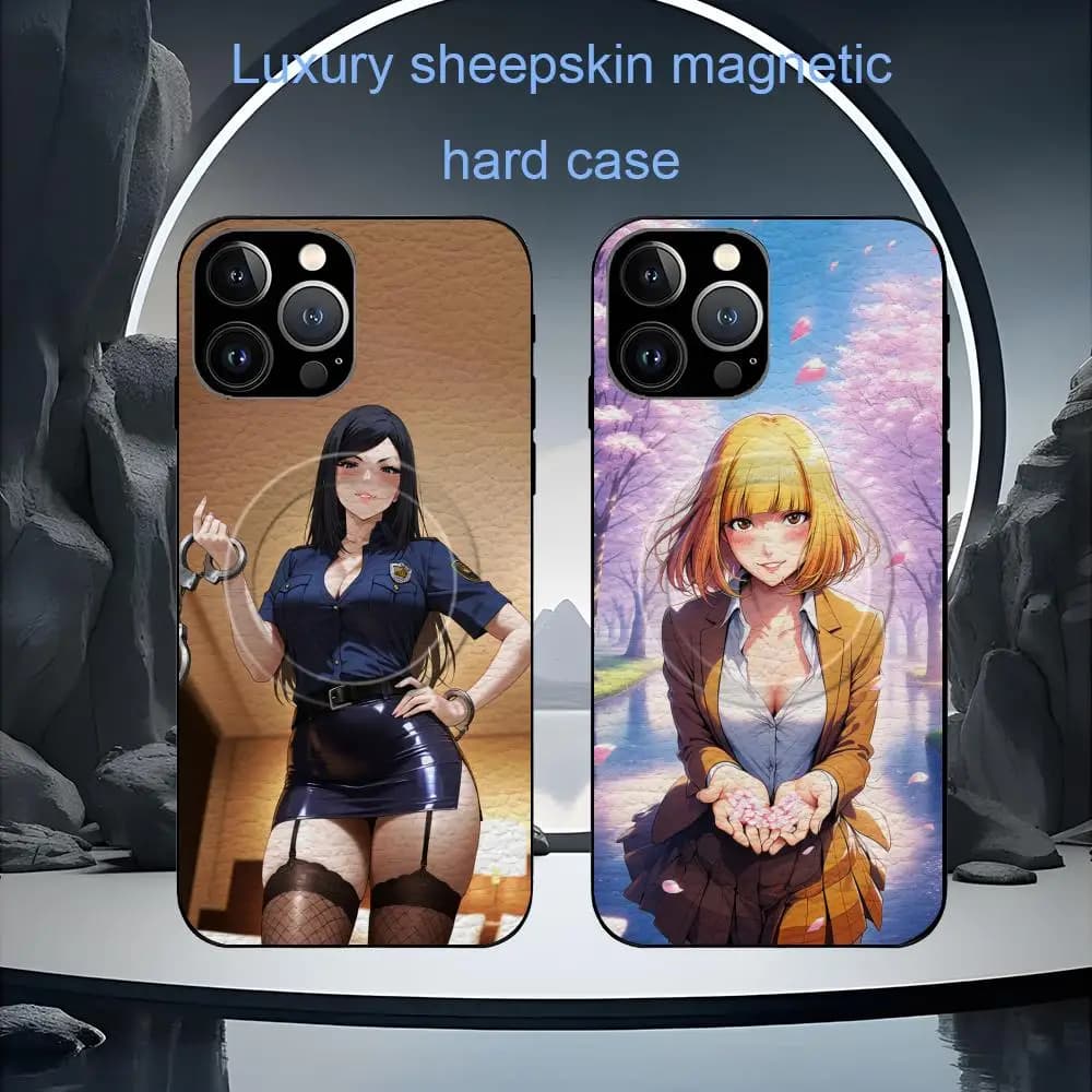 Hot Prison School Anime Phone Case For iPhone 17 16 15 14 13 12 11 Plus Pro Max High-end Luxury Magsafe Sheepskin