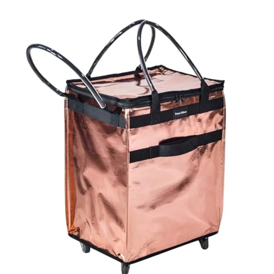 Borsa della spesa riutilizzabile con ruote, carrello pieghevole con maniglia resistente per viaggi