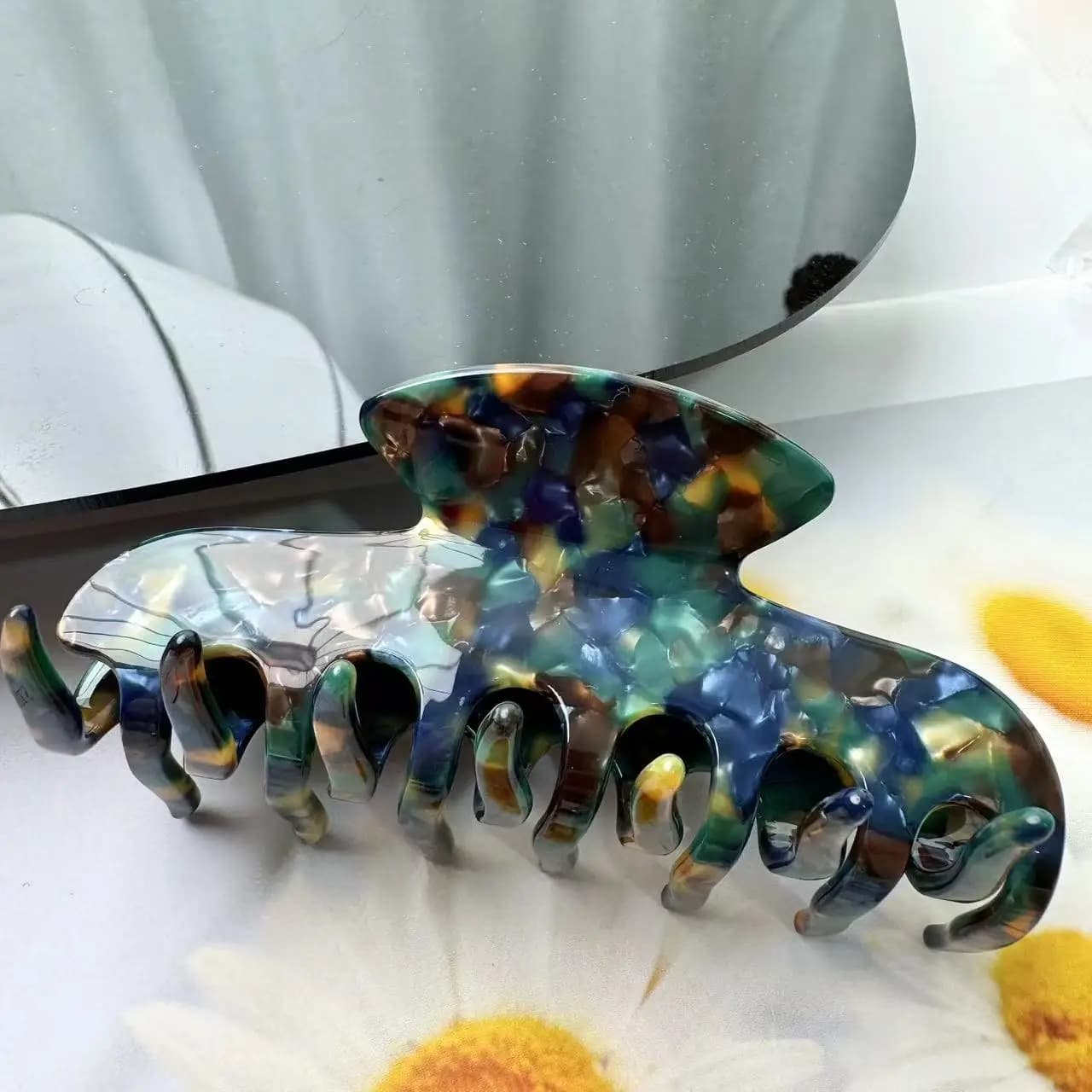 1 pezzo di celluloide da 10 cm grande artiglio per capelli di lusso fatto a mano design francese moda guscio di tartaruga accessori fermaglio per capelli da donna
