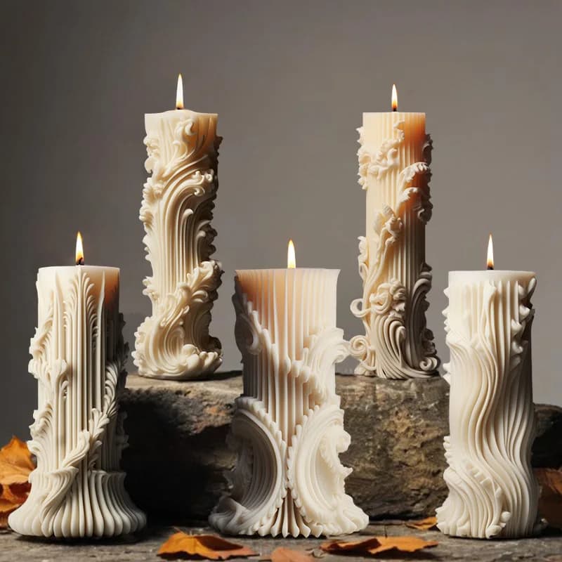 Stampo in Silicone per Candele a Colonna Minimaliste - Stampo per Candele Aromatiche Cilindriche in Stile Europeo per Creazioni Fai-da-Te in Gesso e Resina