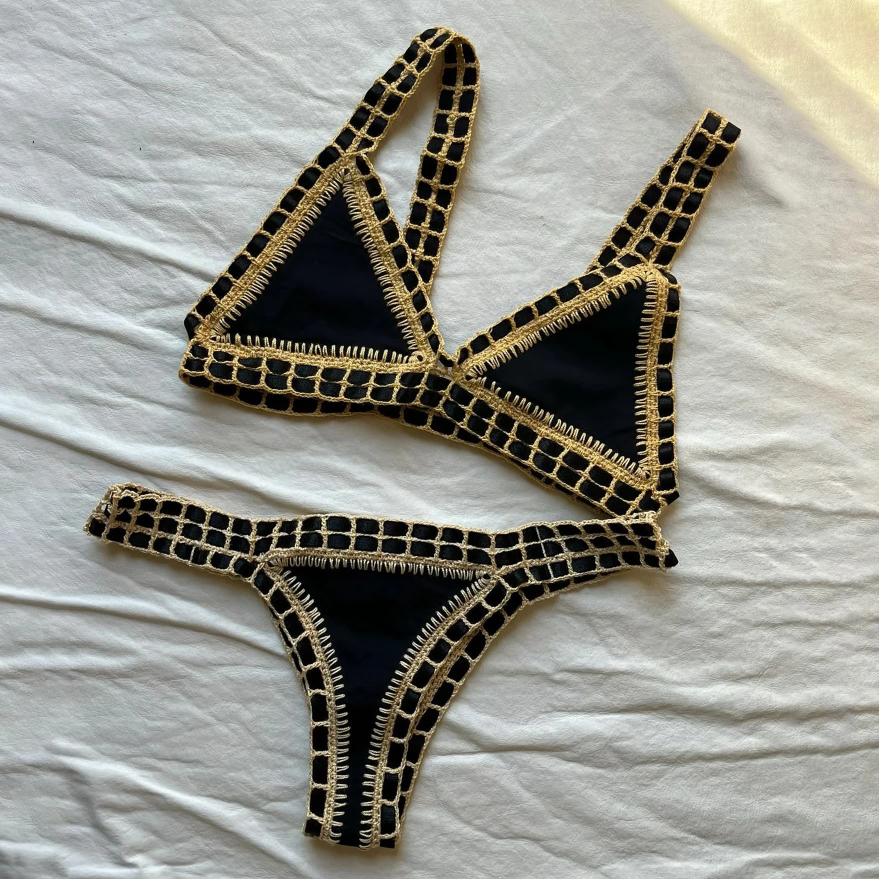 Bikini all'uncinetto 2025 Costume da bagno sexy da donna a fascia Biquini Costume da bagno push up femminile Costume da bagno patchwork solido Costume da bagno con gancio