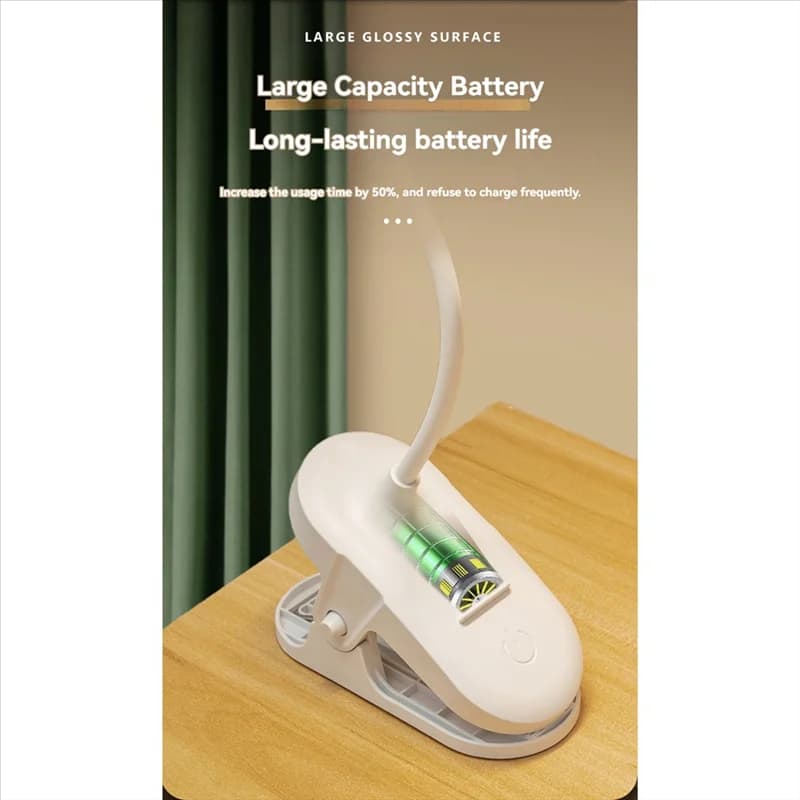 CYCLI-Lampada da libro bianca Ricarica USB e collegamento Lampada da lettura a doppio scopo Lampada da lettura notturna portatile flessibile facile da attaccare