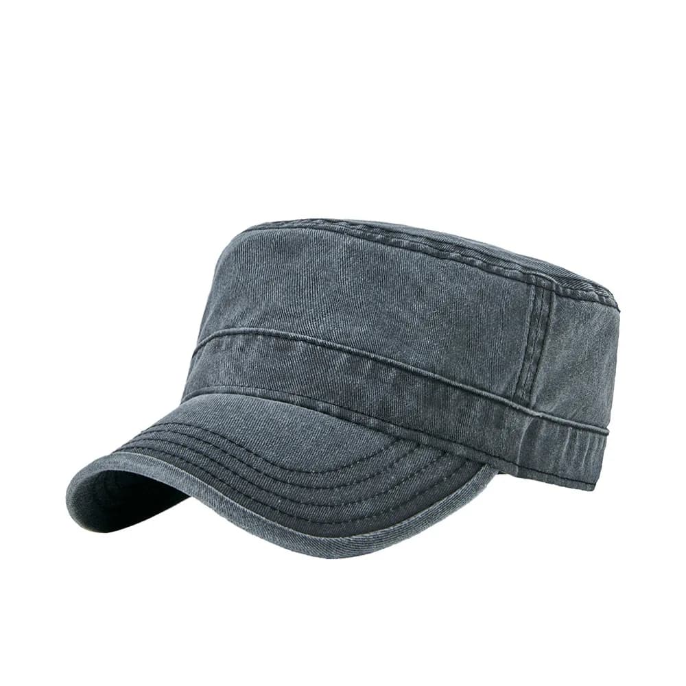 Four Seasons Cotton Retro Baseball Cap Denim Old Big Head Circumference Hat Sunscreen Shade Flat Top Hat Men
