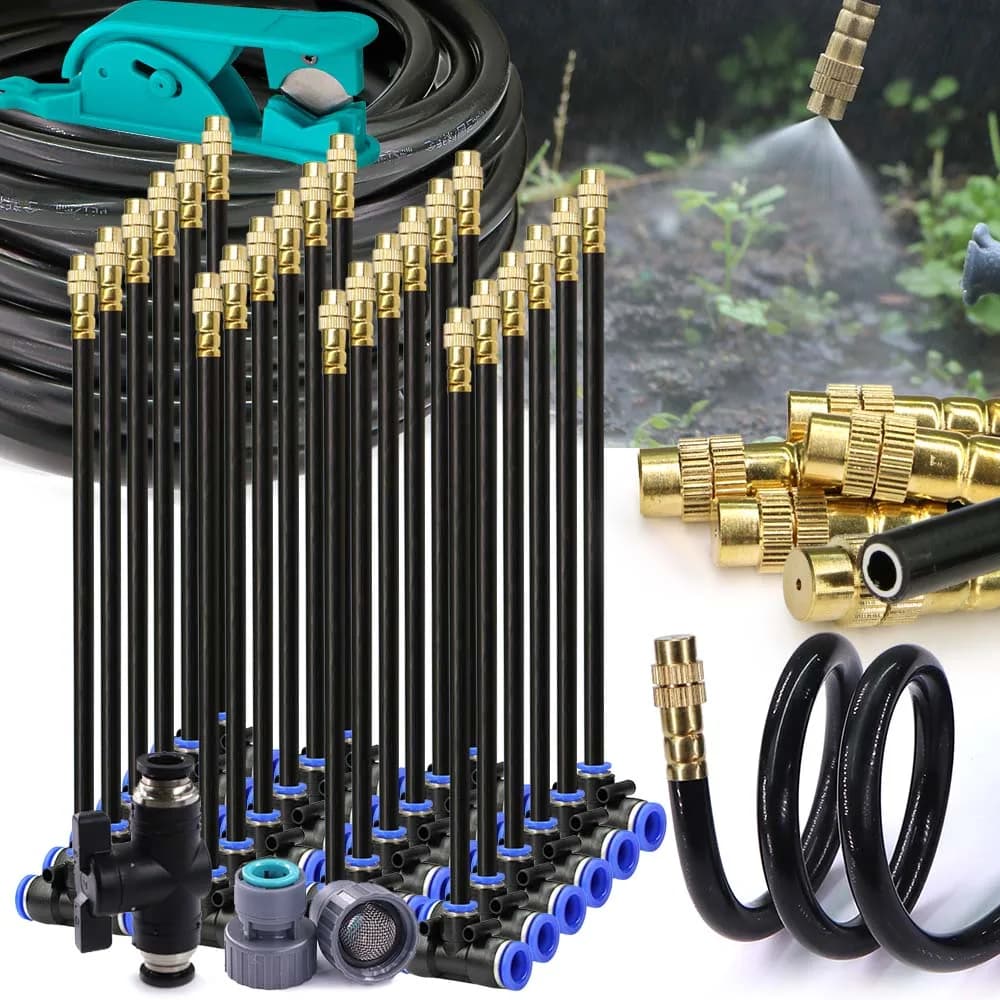 3/8"20cm 360 ° free bending brass nozzle sprayer sprayer 9/12mm PE pipe outdoor watering