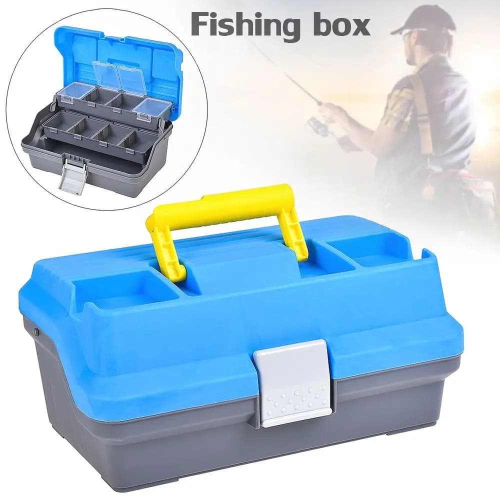 3 Layers Fishing Tackle Box With Handle Multifunctional Fishing Gear Box Folding Large Capacity Hardware Storage Box