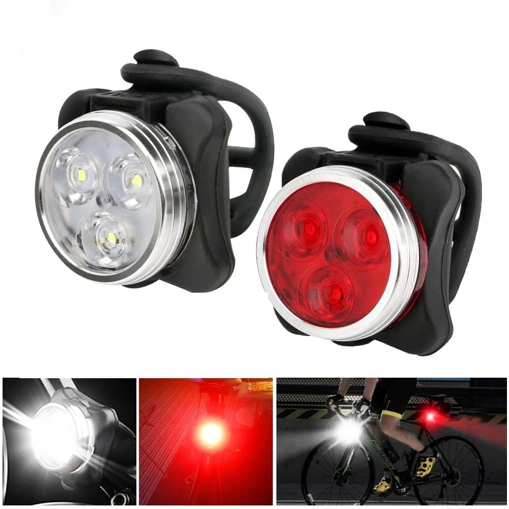 Luce Posteriore LED Ricaricabile Portatile per Bicicletta, Lampada Anteriore e Posteriore per Sicurezza Notturna, Luce per MTB e Bici da Strada