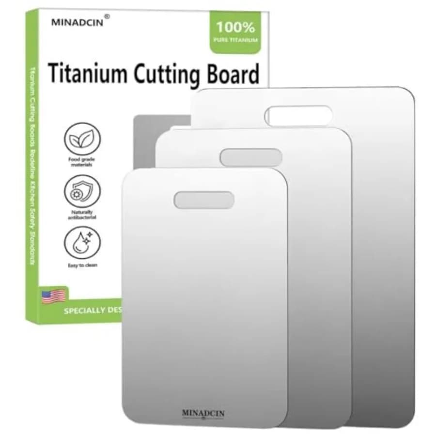 Titanium Cutting Boards For Kitchen 100 Pure Cut Titanium Cutting Board Food Grade Quality Double-sided Non-toxic Easy To Clean