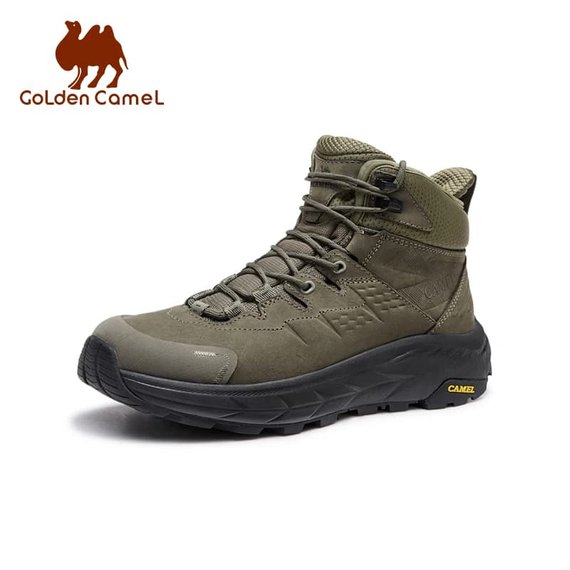 GOLDEN CAMEL Scarpe da trekking alte da uomo Stivali tattici da uomo antiscivolo resistenti all'usura Anti-collisione migliorato in altezza 2025