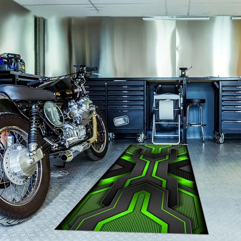 Tappetino per Moto VIKAMA, Antiscivolo e Facile da Pulire, Tappeto da Garage, Tappetino Espositivo per Moto, per Camera da Letto Maschile, Dormitorio, Arredamento Casa