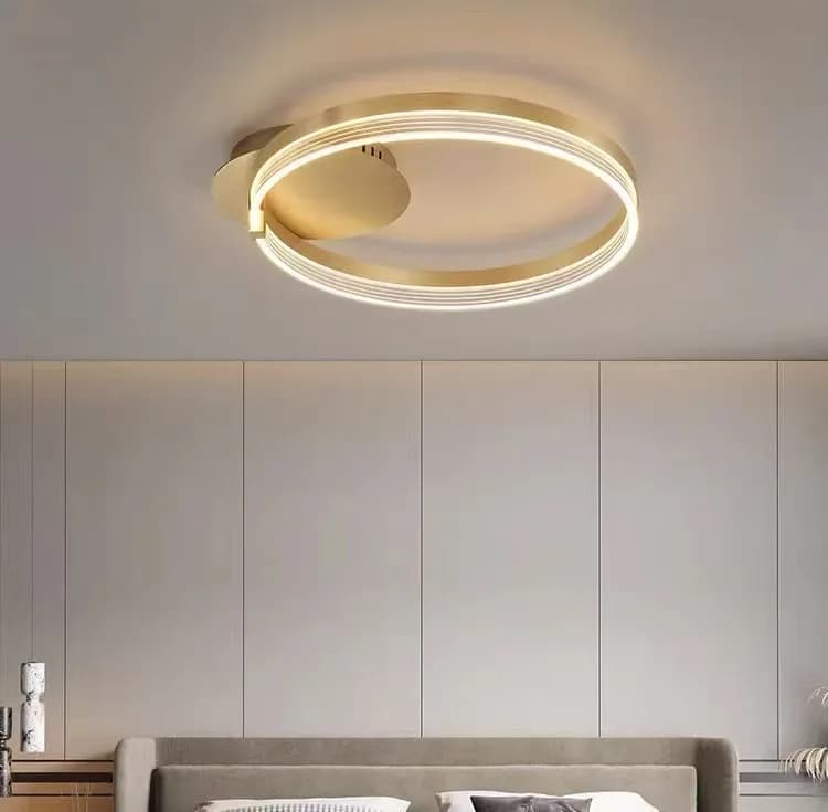 Lampada da soggiorno a spettro completo Plafoniere a LED per uso domestico con anello circolare in alluminio moderno e semplice per camera da letto e studio