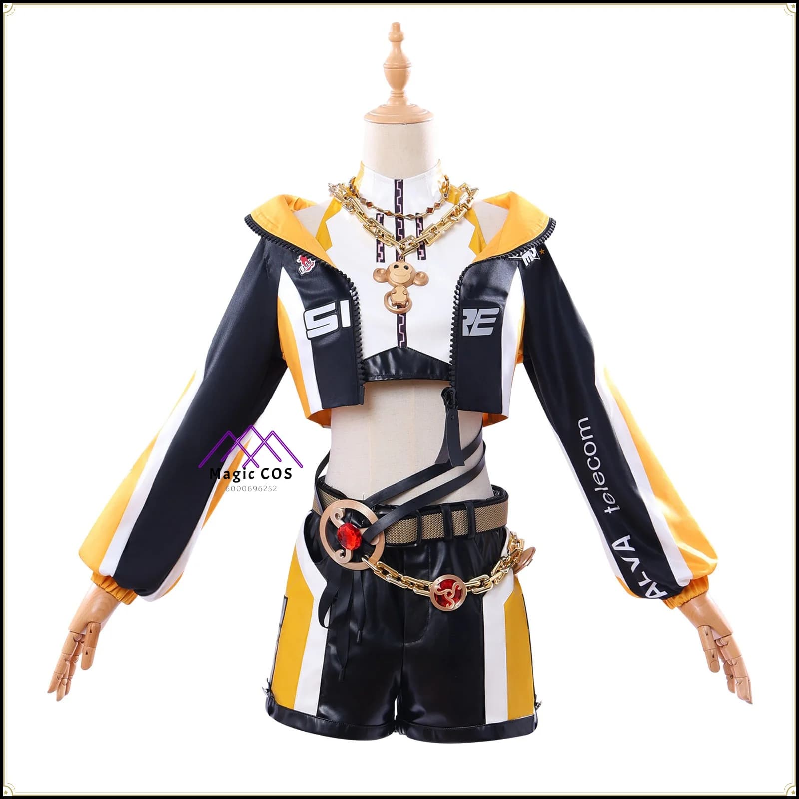 High quality Full Set Enchantress Women Cosplay costume Identity V Racing Crop Top Work Shorts anime clothes comic con party
