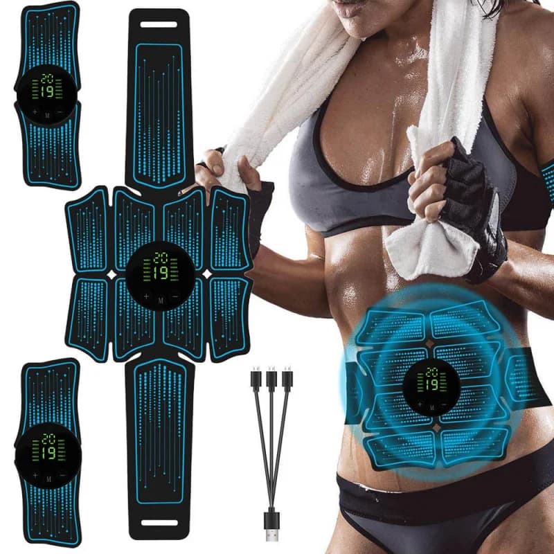 Cintura Massaggiante per Fitness Domestico e all'Aperto, Adesivo EMS per Muscoli, Rafforzamento Addominale