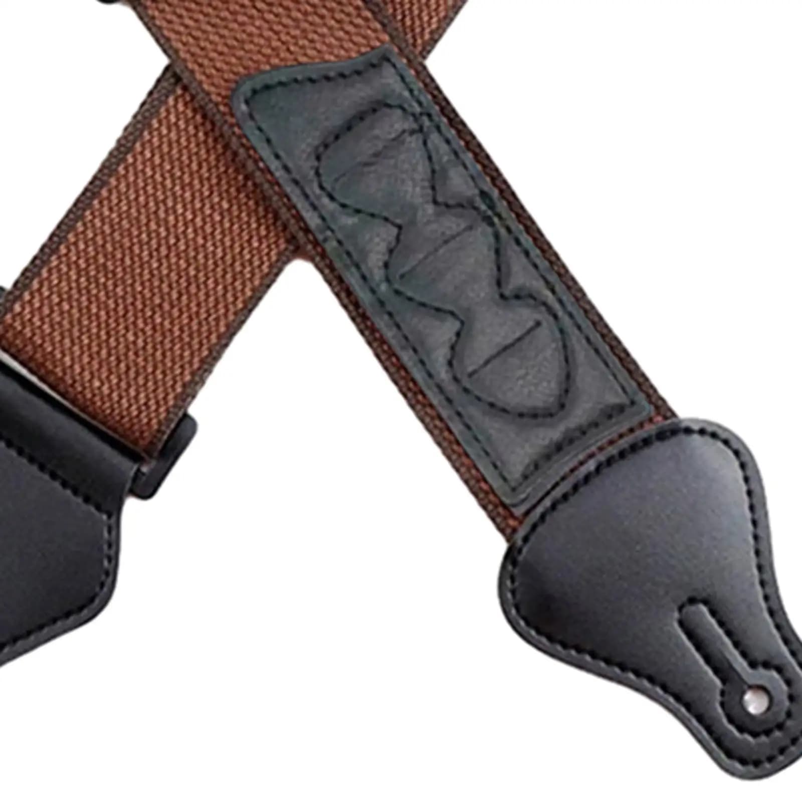 Acoustic Guitar Strap with Picks, Lengthened PU Leather Ends, Adjustable