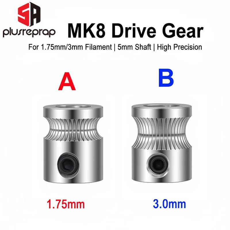1PC MK8 Drive Gear for 1.75mm 3mm Filament 3D Printer Reprap Extruder Pulley 5mm Shaft