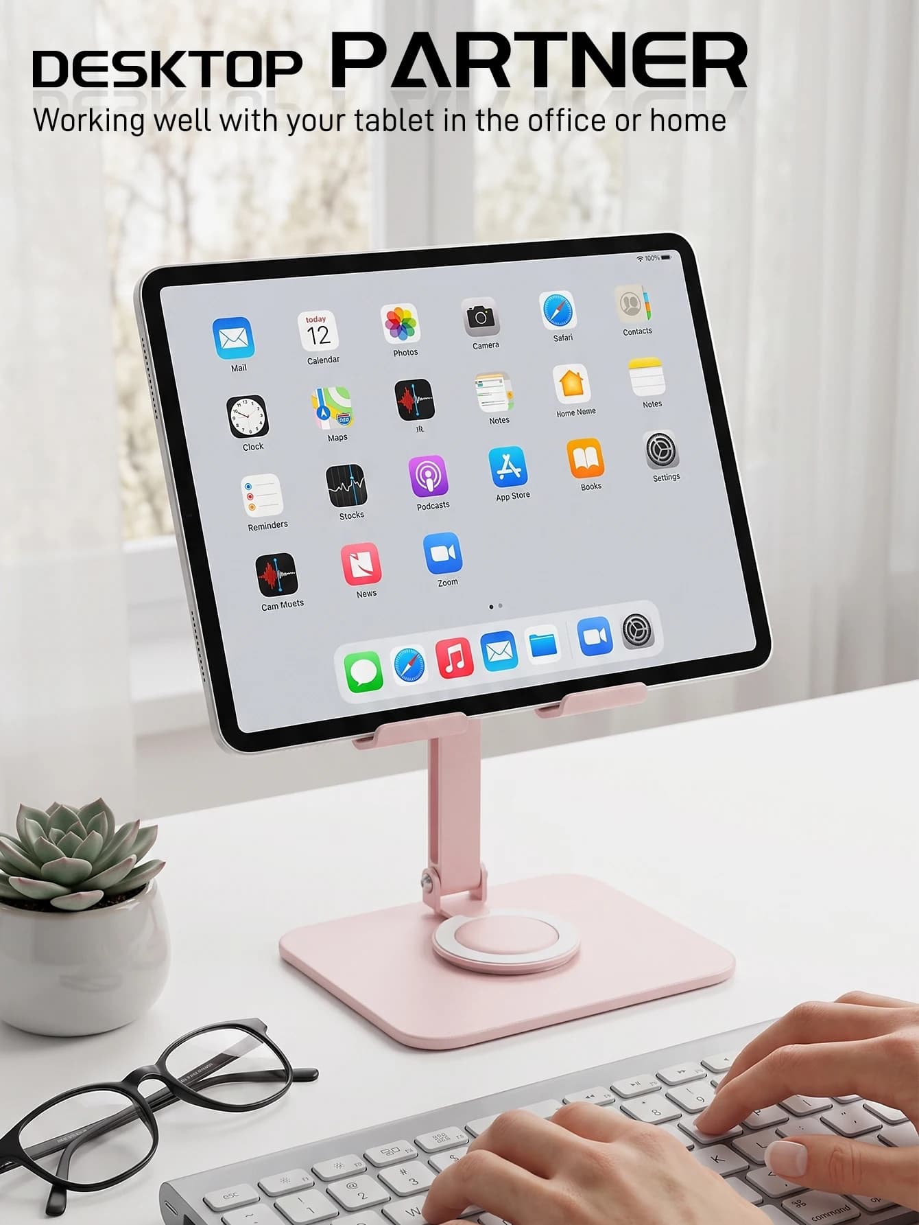 Foldable 360 Rotation Tablet Stand Four‑Axis Riveting Stable Desktop Phone Holder Scratch Rubber Pads For iPad All Smartphones