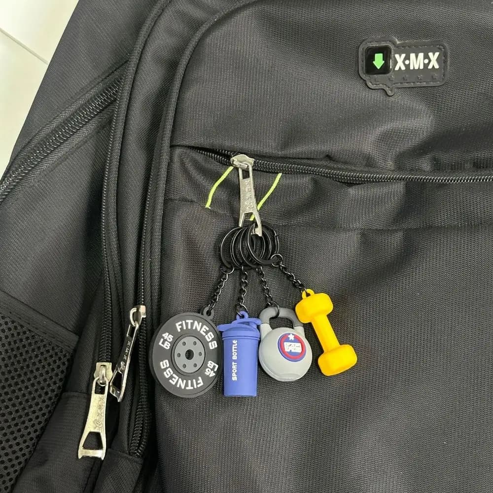 Mini Barbell Plates Key Chain Kettlebells Water Cups Simulation Dumbbells Keyring Bag Charm Creative Fitness Series Pendant
