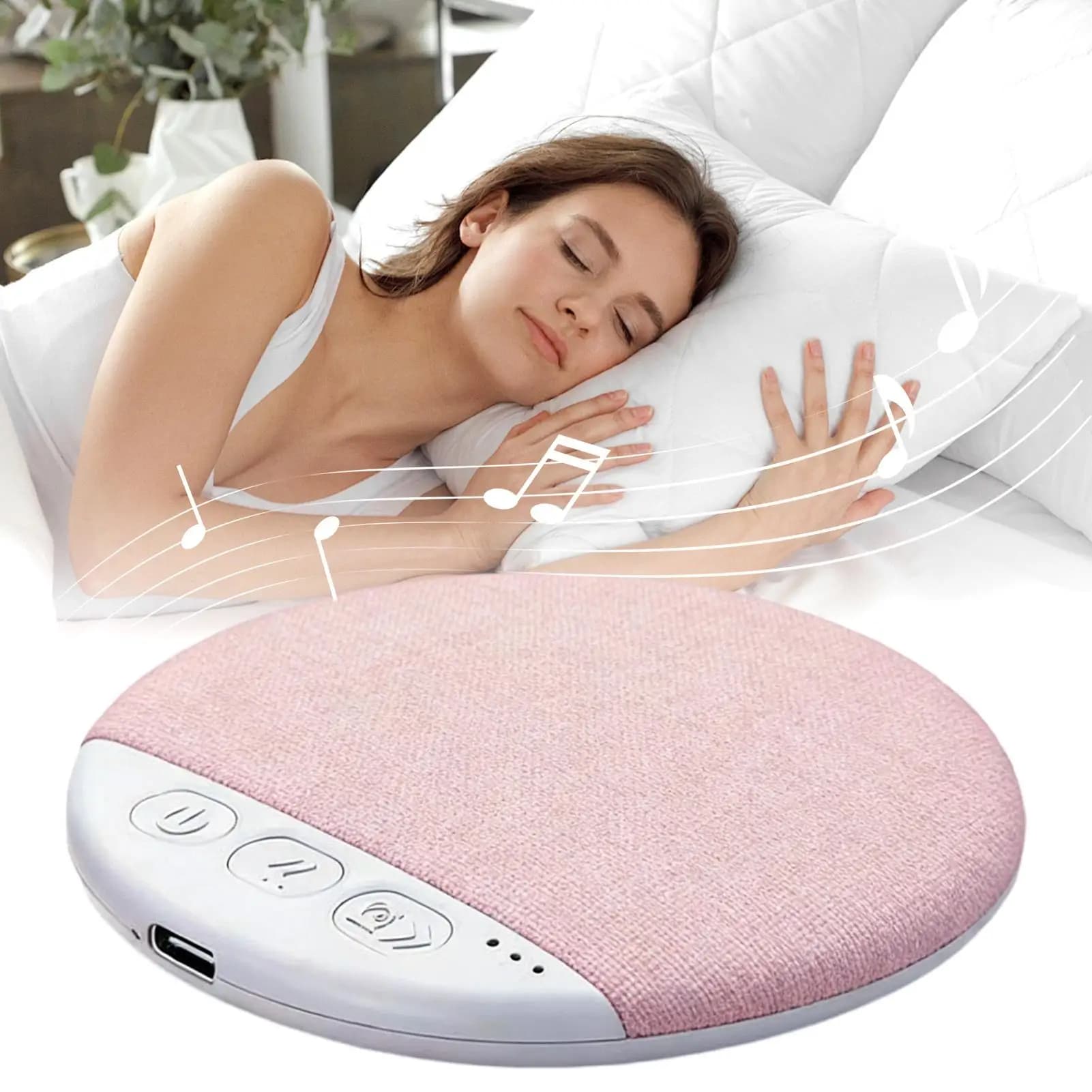 Altoparlante Bluetooth 5.4 da Comodino con Suono Rilassante e Rumore Bianco, Timer da 30/60/90 Minuti, Audio Stereo