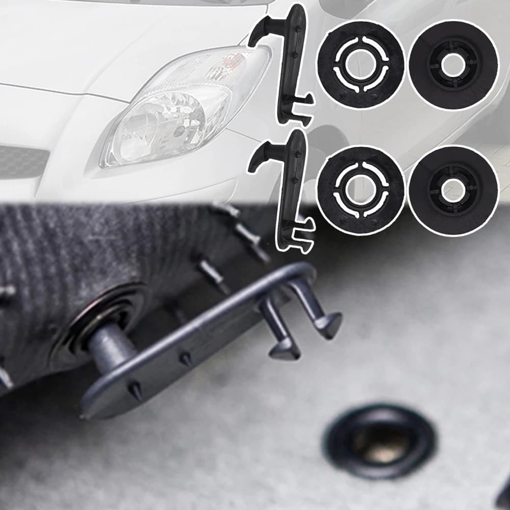 2 Kit Per Toyota Yaris XP90 Vitz Belta 2007 - 2012 Sienna XL10 XL20 Tappetino Tappeto Grip Holder Fissaggio Rivetti Morsetto Ganci Pinze