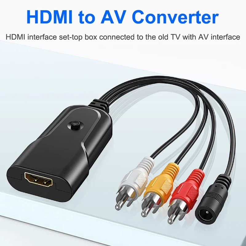 Mini adattatore HDMI-compatibile con AV/RCA CVBS HD 2AV HD per AV (CVBS) per PS3/PC/VCR/NTSC