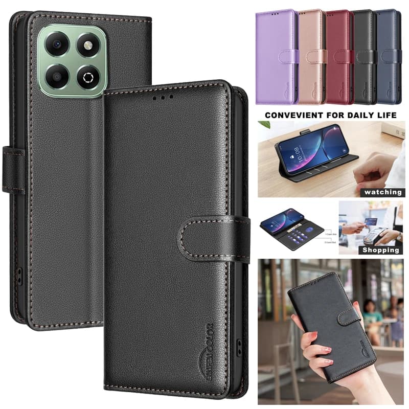 Custodia antifurto a portafoglio per Huawei Honor X6B JDY-LX1 JDY-LX2 6.56 "HonorX6B 2024 custodia in pelle con blocco RFID borse protettive