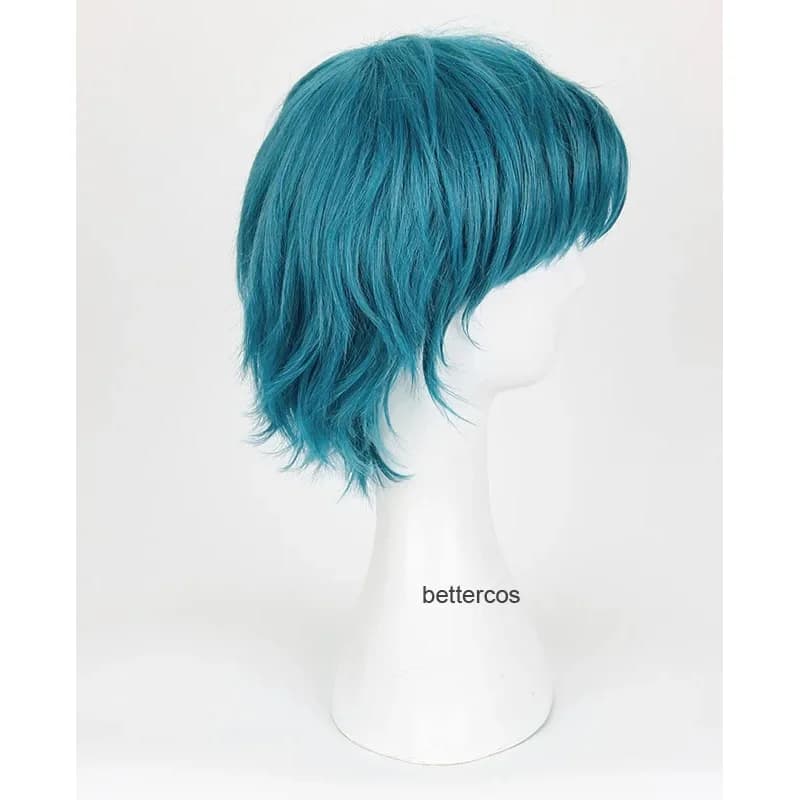 c'3,f\6;h'Sailor Mercury Mizuno Ami Cosplay Short Styled Cyan Blue Color Heat Resistant Synthetic Hair Wigs + Wig 7;b'9.j/2\