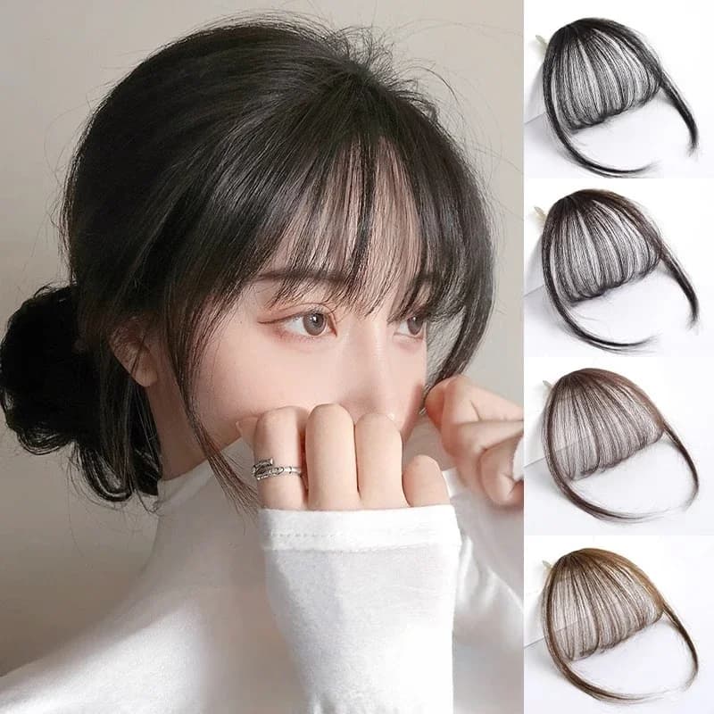 Frange 3D in Capelli Umani Remy con Clip per Fronte, Extension Naturali per Ragazze e Donne, 4 Colori