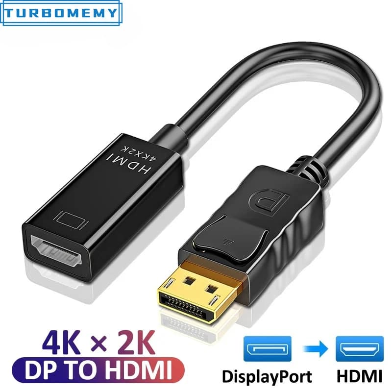 Convertitore cavo DisplayPort a HDMI compatibile 4K 2K, da DP maschio a HDMI femmina, per PC, laptop, proiettore a DisplayPort