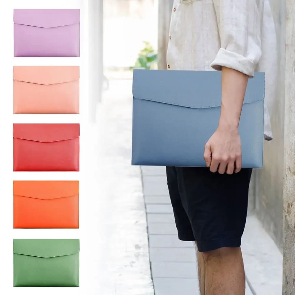 Stationery Dustproof Leather Leather File Folder Large Capacity A4 File Bag Briefcase School Office