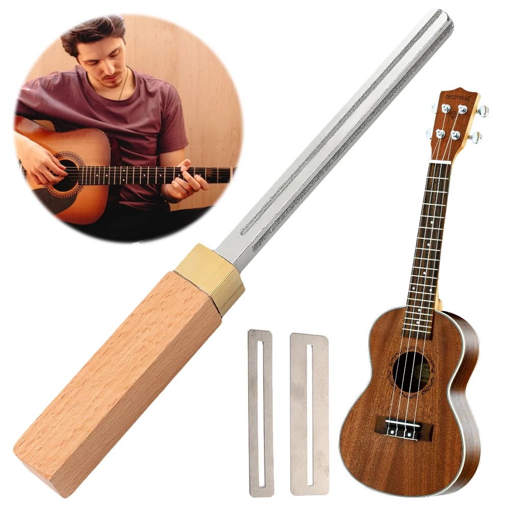 Lima per la corona dei tasti della chitarra a 4 lati con manico in legno, per la manutenzione di chitarre elettriche, acustiche, ukulele, bassi e banjo