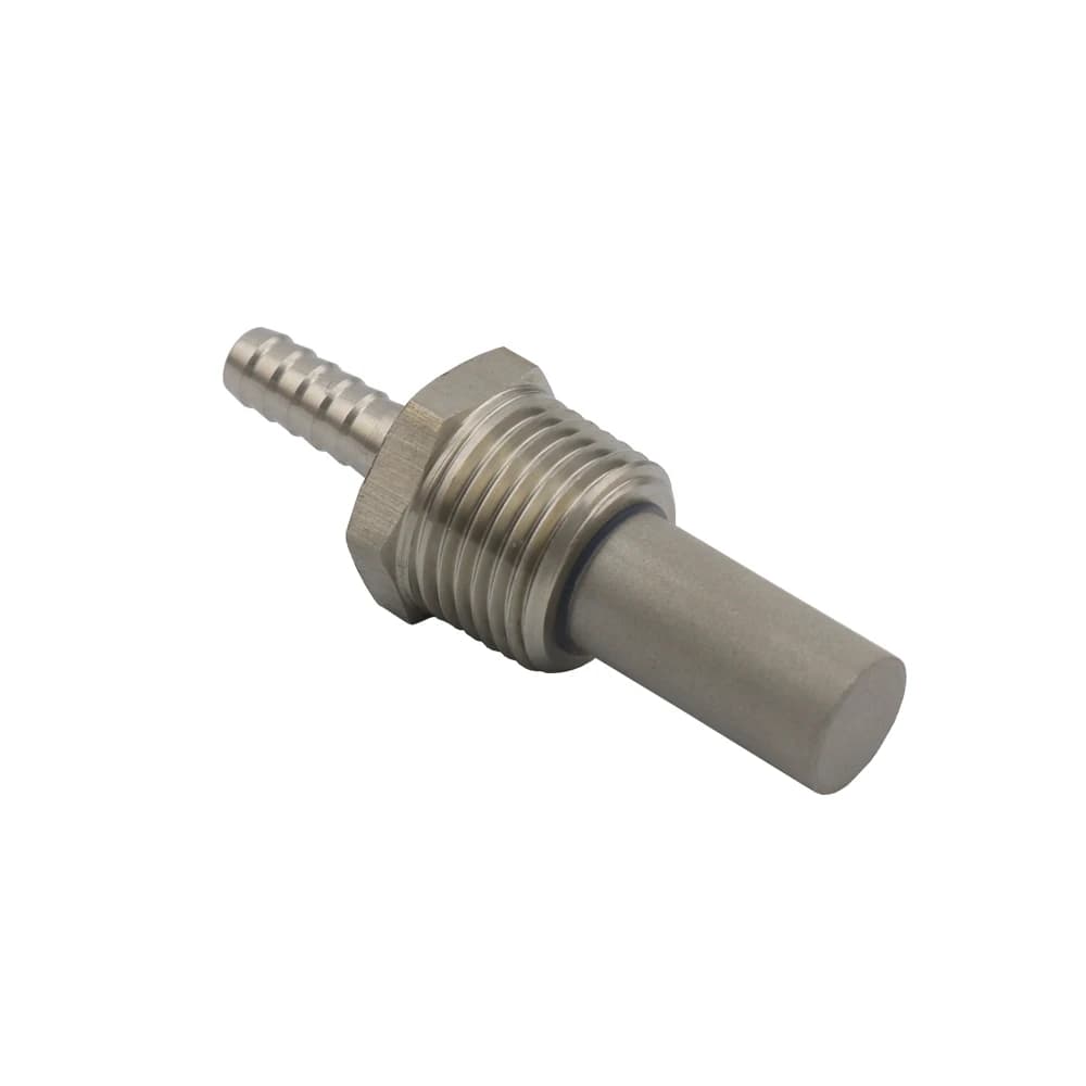 Pietra per la diffusione dell'ossigenazione in linea da 0,5 o 2 micron in acciaio inossidabile Pietra per l'aerazione Pietra per carbonatazione NPT da 1/2" per raccordo con ardiglione